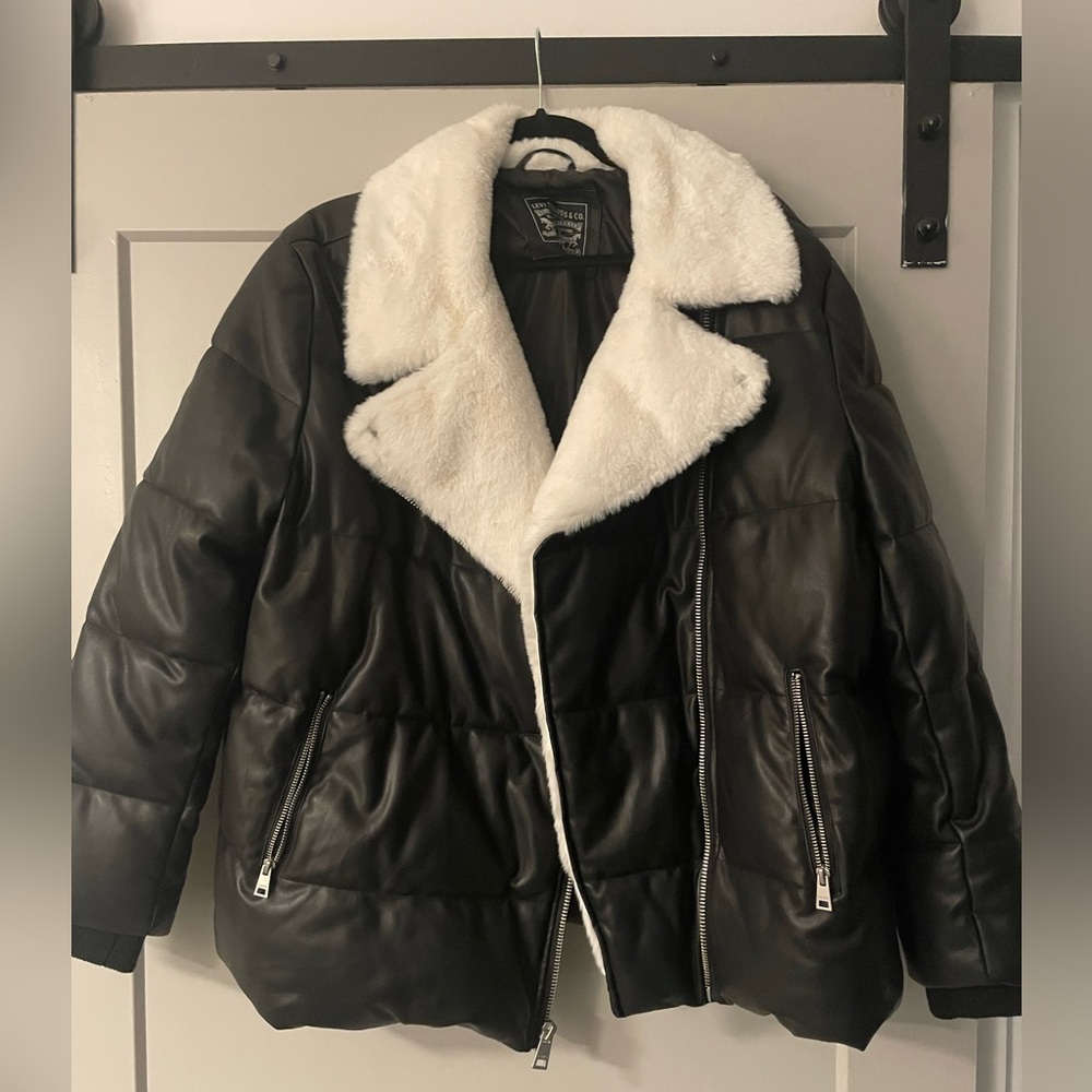Levi’s Faux Leather Puffer Moro Jacket - Size XL NEW